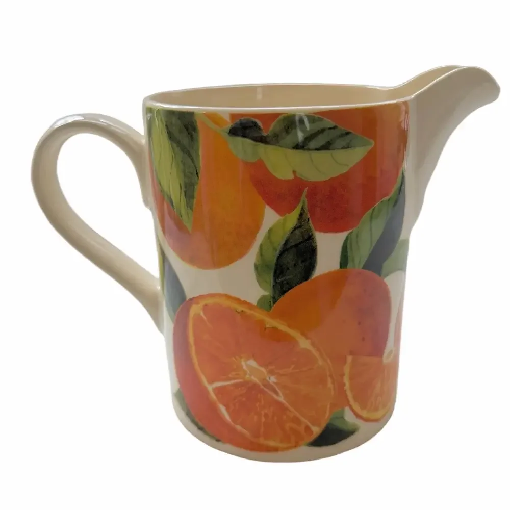 Emma Bridgewater Vegetable Garden Oranges Ceramic Large Straight Jug Pitcher